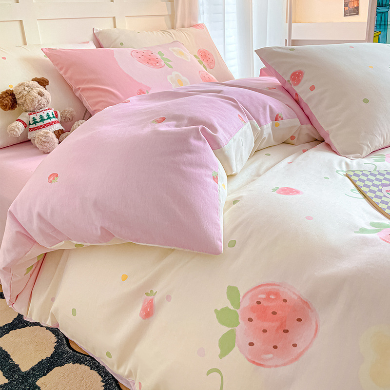 Cobertura de edredón de algodón 128x68 cubierta de edredón de algodón único dormitorio cubierta de edredón 1.5 cuatro partes cuatro estaciones universal