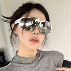 户外登山运动水银色骑行防风护目徒步太阳眼镜男女款大框显瘦墨镜