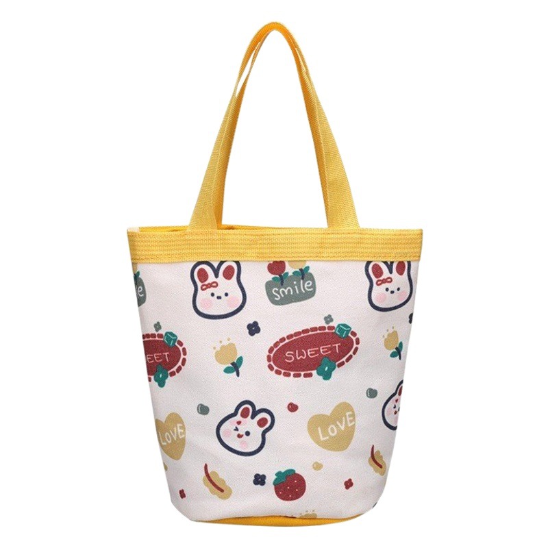 Canvas Bag Souvenir 2026 New Style Handbag Cute Cartoon Print Kidsren's Bucket Bag Lunch Box Bag Gift Bag