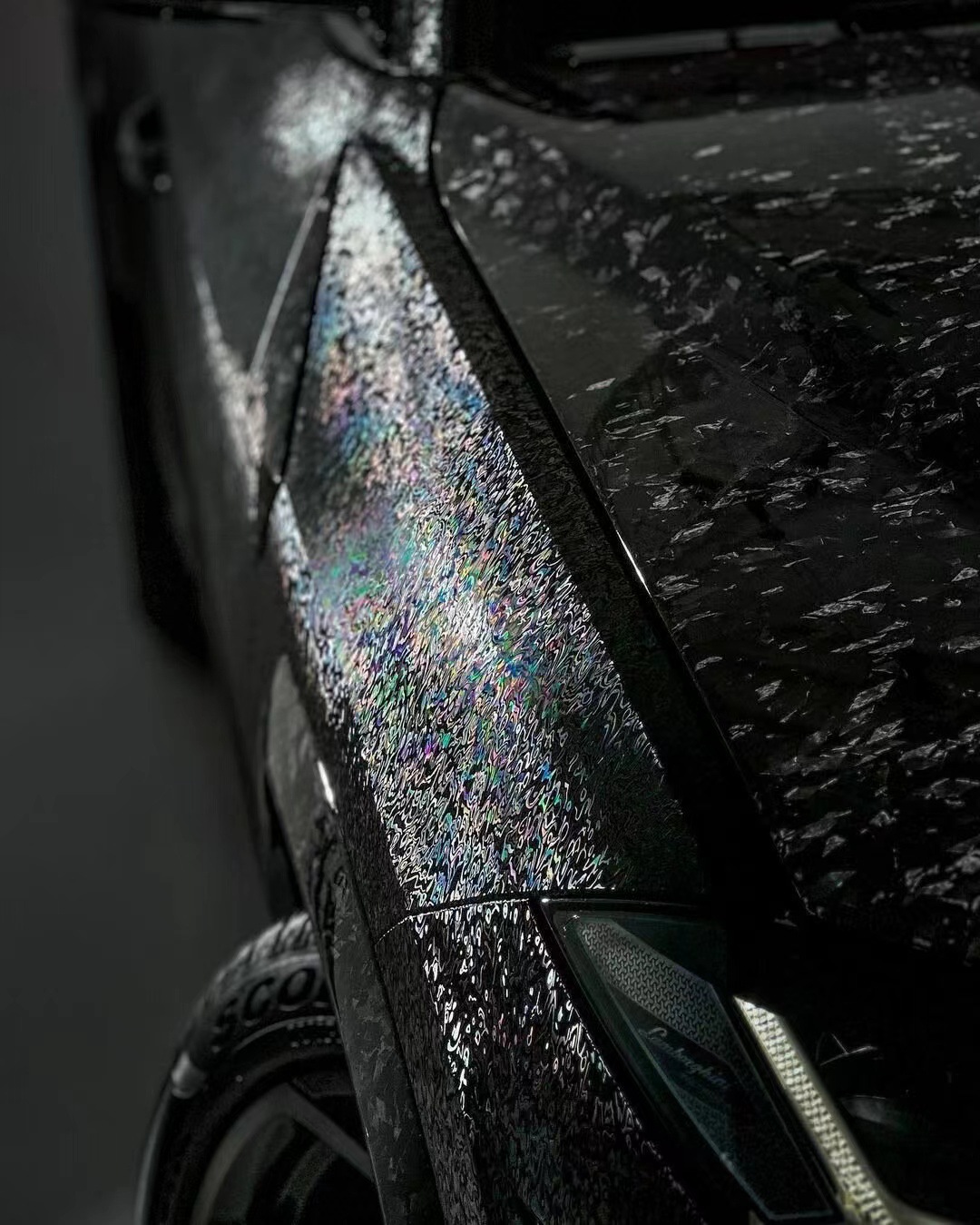 Car Interior Film Color Change Pet High-Gloss Forged Metaverse Carbon Fiber Black Sticker for Car Body