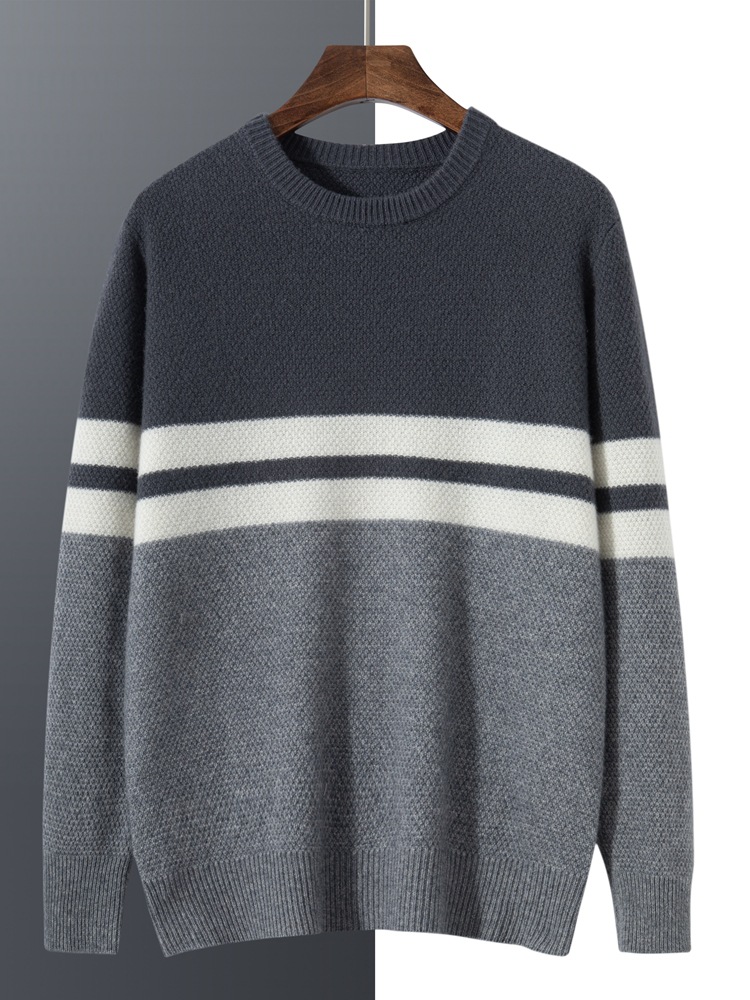 Autumn and winter New Fashion three-color cashmere sweater men's outer sweater sweater business casual loose wool bottoming shirt
