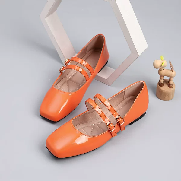 Cross-Border Foreign Trade French-Style Patent Leather Square-Toe Mary Jane Shoes 2026 Summer New Soft-Soled Versatile Shallow-Mouthed Single Shoes for Women