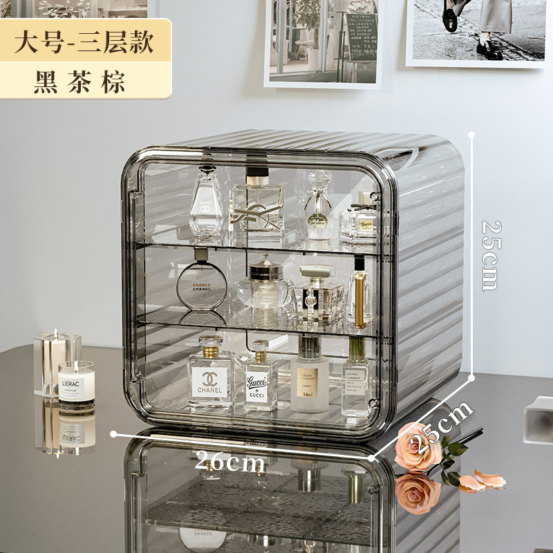 ドレッシングテーブル防塵収納ラックデスクトップ化粧品収納ボックス香水収納ディスプレイキャビネット透明アクリル|undefined