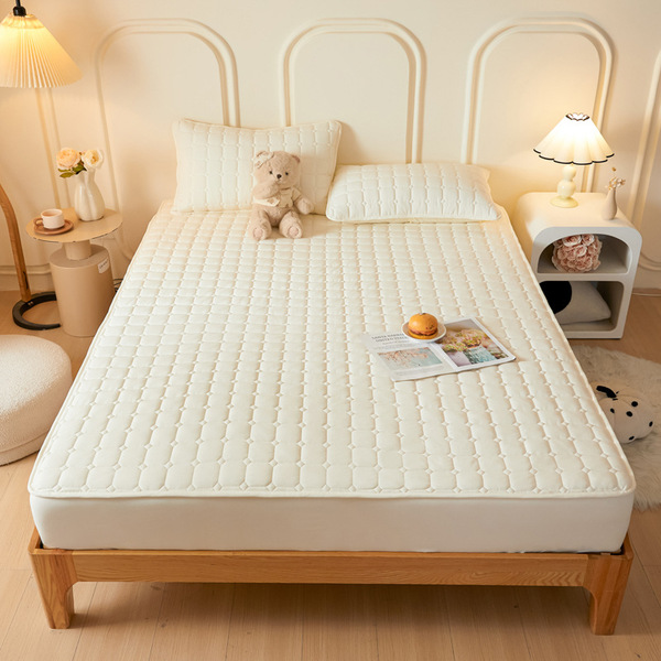 Bed Cover Bed Cover Single-piece Thickened Quilted Simmons Mattress Protector Full-cover Dustproof Bed Cover 2024 New Style
