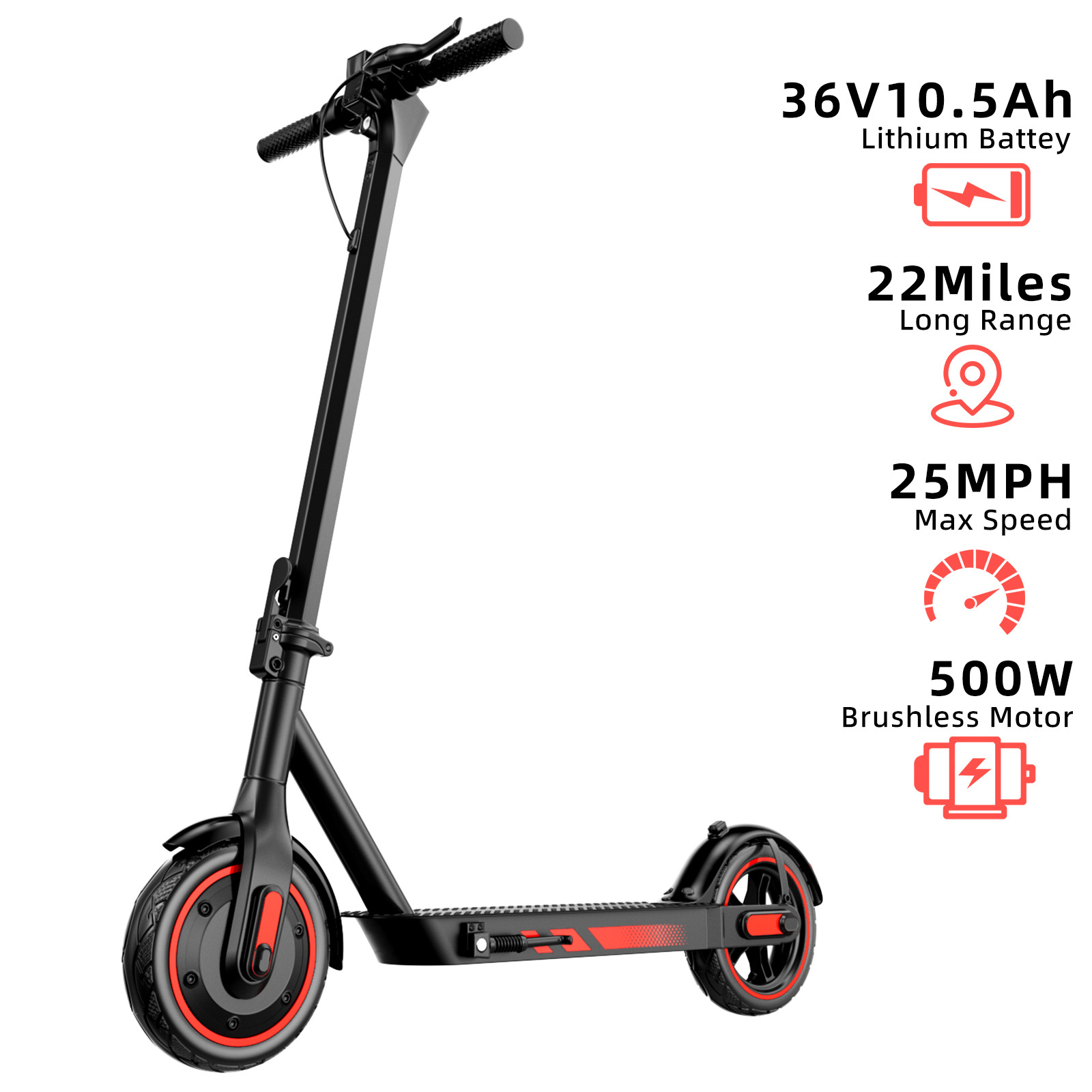 2025 new 10 inch electric scooter 500W folding scooter two-wheeled portable electric car battery car