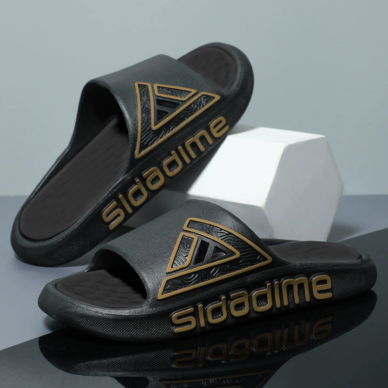 Тапочки мужские летние тапочки летние нескользящие износостойкие на толстой подошве уличные домашние модные парные тапочки для ванной комнаты верхняя одежда мужская обувь