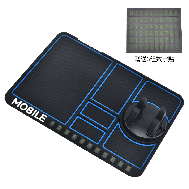 Venta al por mayor del coche antideslizante estera del coche estera de almacenamiento multifuncional giratoria soporte de navegación panel de instrumentos de aparcamiento temporal signo Mat