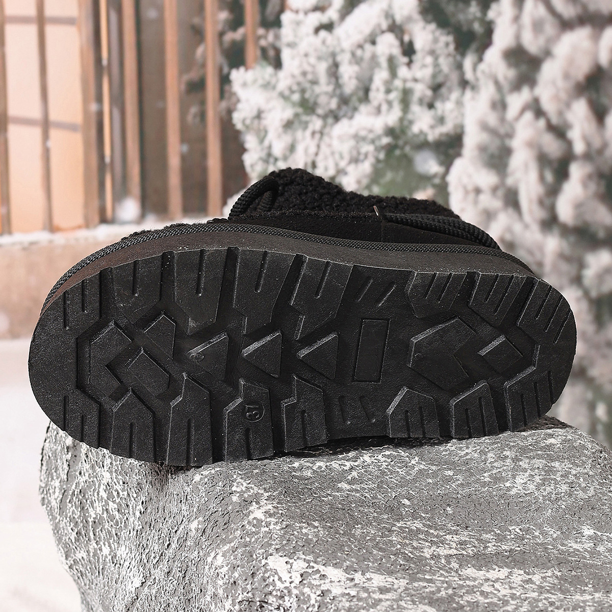 Autumn and winter new fashion cashmere thickened warm short tube slip-on elastic snow boots_voghion.com