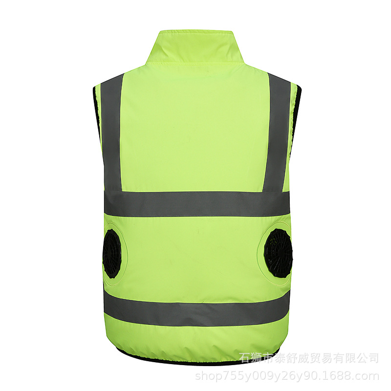 Chaleco de enfriamiento de verano con tiras reflectantes, ventilador, ropa, refrigeración, aire acondicionado, chaleco, saneamiento, ropa de trabajo de los trabajadores de la administración de carreteras