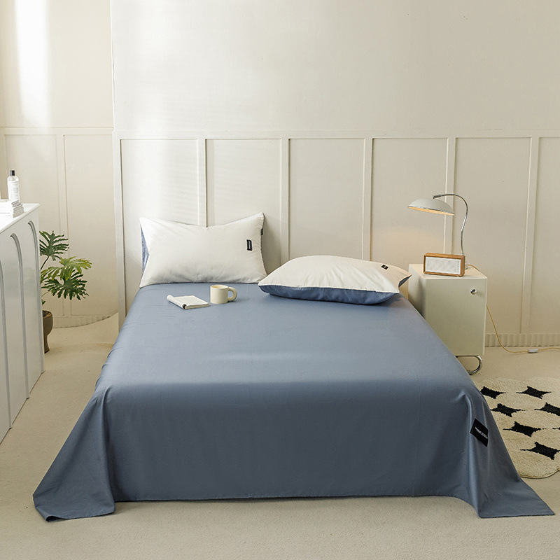All Cotton 100 Pure Cotton Bed Sheet Bed Cover Light Luxury Simple Long-staple Cotton Non-print Style Single Product Bed Sheet Bed Cover Pillow Case