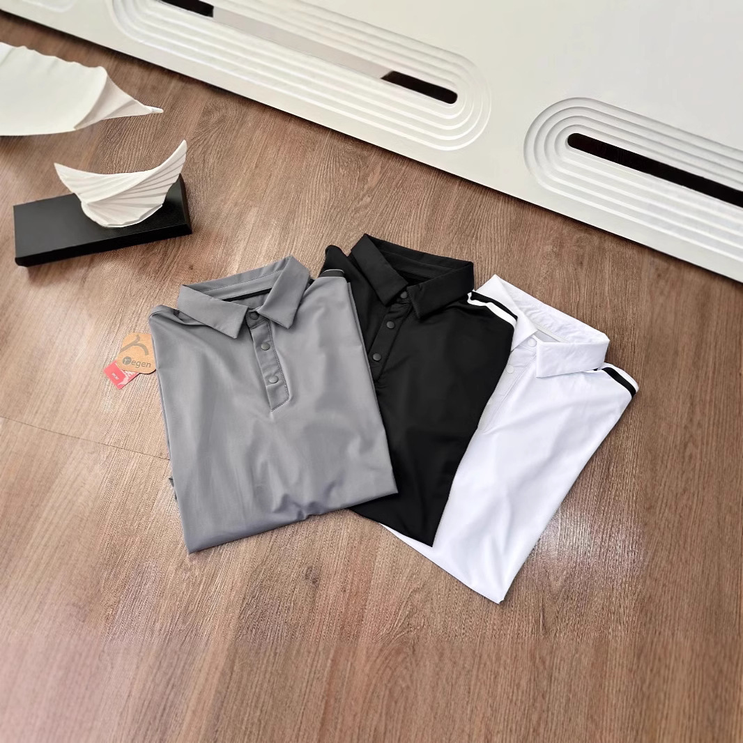 Men's Long-Sleeved Polo Collar Classic Sun Protection Sports Golf Outdoor Running Business Casual Shirt