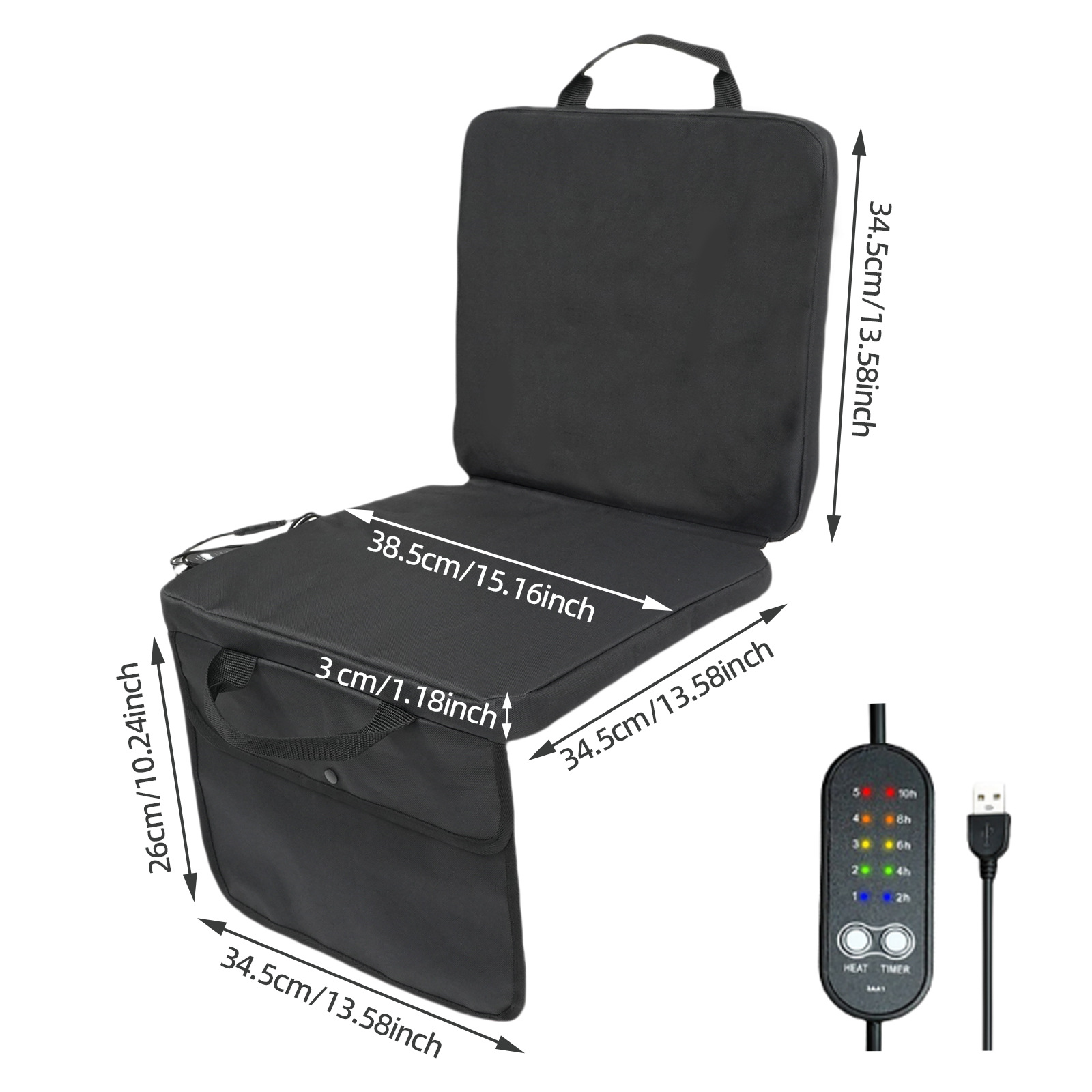 Cojín con calefacción USB para acampar