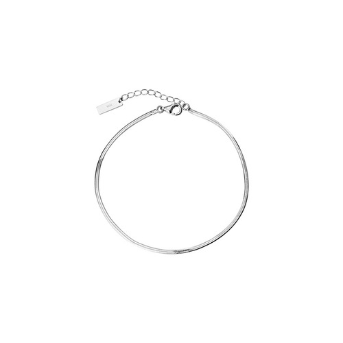 Under the banyan tree S925 silver flat snake chain anklet  new fashion ins cold style anklet women's ankle chain leg chain