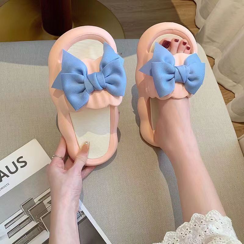 Arco DE LA Princesa sandalias de verano de las mujeres de desgaste de fondo grueso zapatillas de interior casa antideslizante suave inferior 2023 Nuevo