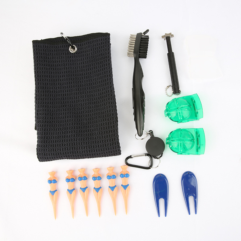 Juego de herramientas portátil de golf cepillo de limpieza de doble cara Toalla de golf pintor accesorios de golf transfronterizo