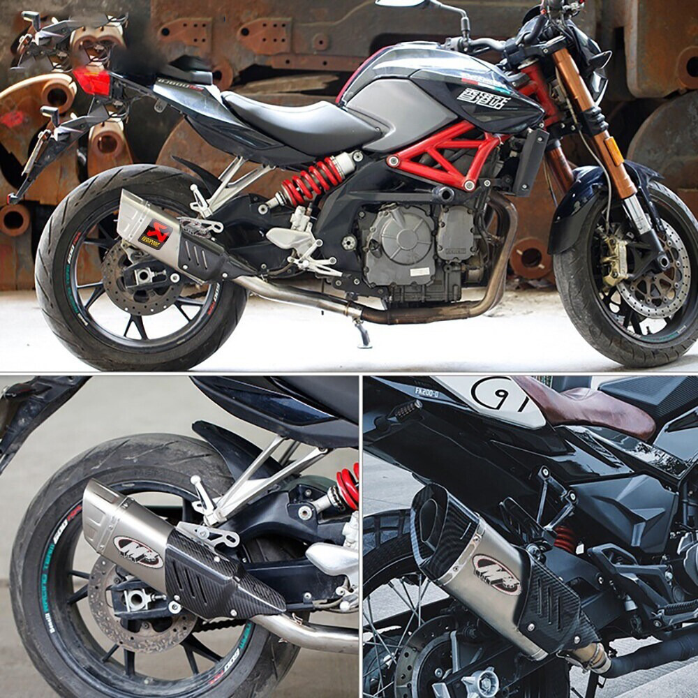 Motorcycle exhaust pipe modification tail throat oblique triangle exhaust pipe tail section stainless steel R3/R25/DUKE/NINJA