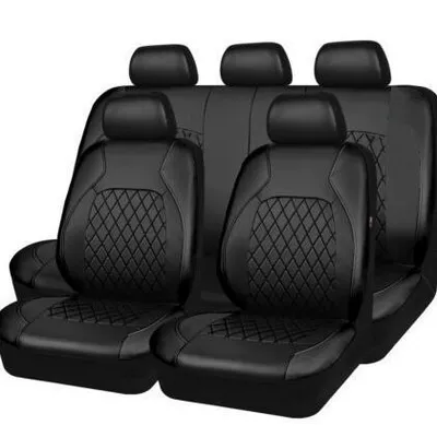 065# foreign trade universal seat cover pu leather artificial leather car seat cushion wishebay Amazon cross-border (Universal seat cover) - black-black-flank-universal
