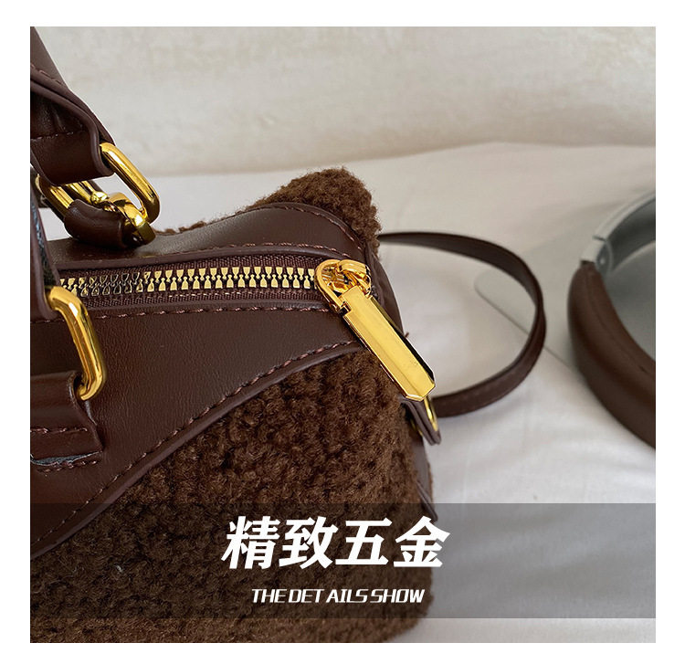 Túi đeo chéo nữ dáng gối mềm mại phong cách retro, túi xách tay đa năng — màu cà phê, màu nâu chi tiết 4