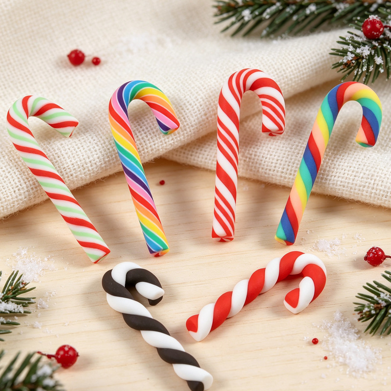 Simulated Rainbow Candy Cane Accessories DIY Handmade Children's Stationery Box Tea Cup Phone Case Decorations for Women Simulated Rainbow Candy Cane Accessories DIY Handmade Children's Stationery Box Tea Cup Phone Case Decorations for Women