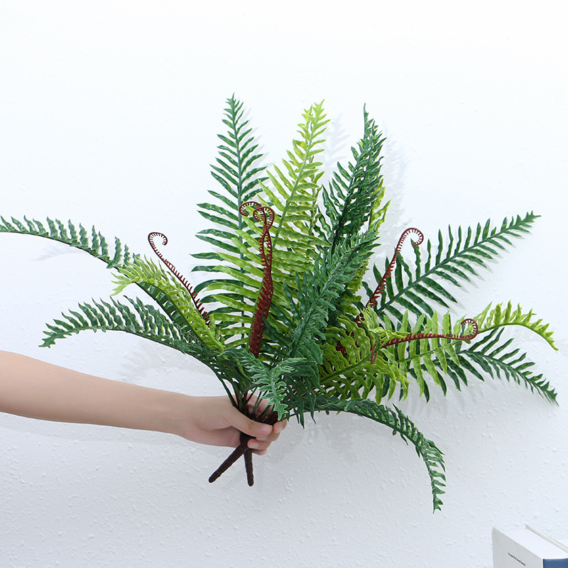 Artificial green plant artificial flower Persian leaf iron leaf Persian grass ferns plant wall accessories artificial flower artificial tree