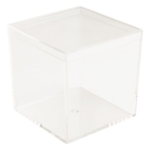Transparent plastic box square cover acrylic rubber band storage box PS packaging candy box