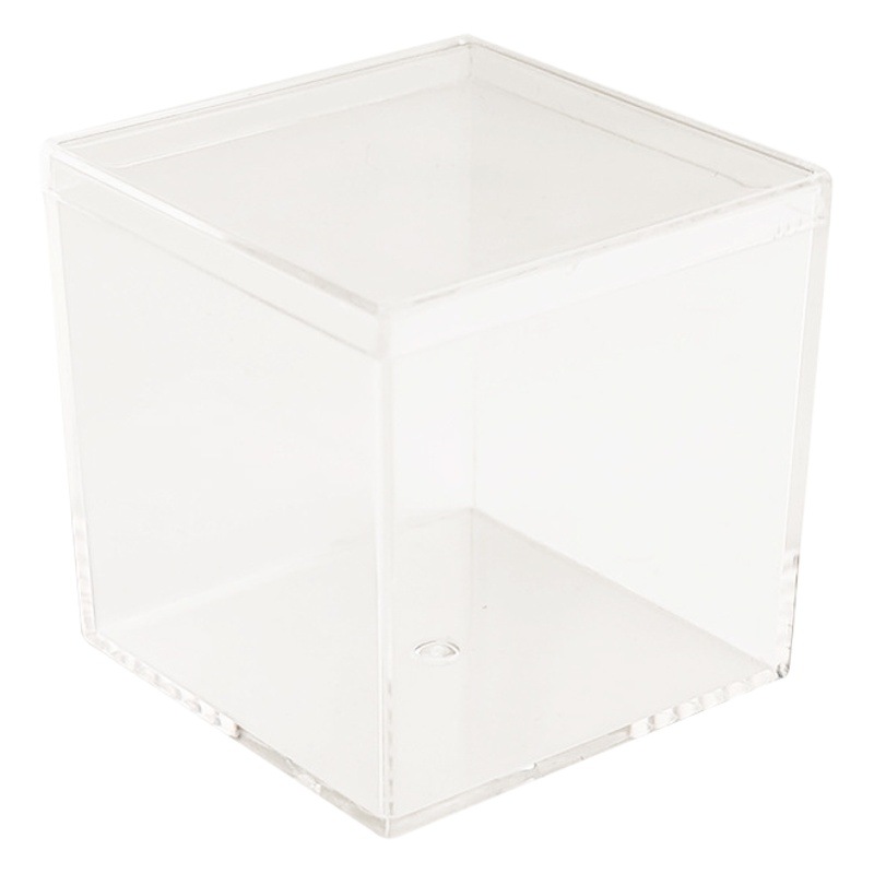 Caja de plástico transparente cubierta cuadrada cielo y tierra banda de goma acrílica caja de almacenamiento de barra caja de dulces de embalaje PS
