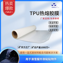 工厂批发羽绒服热熔胶膜 防泼水面料户外冲锋衣滑雪服TPU热熔胶膜