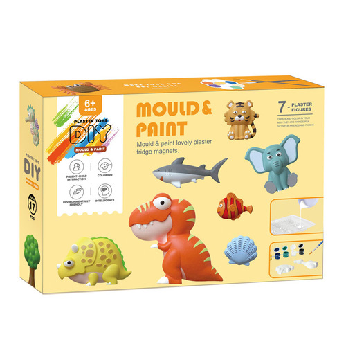 Wholesale new dinosaur painting toys brushes fun plaster imaging boys and girls students toys gifts