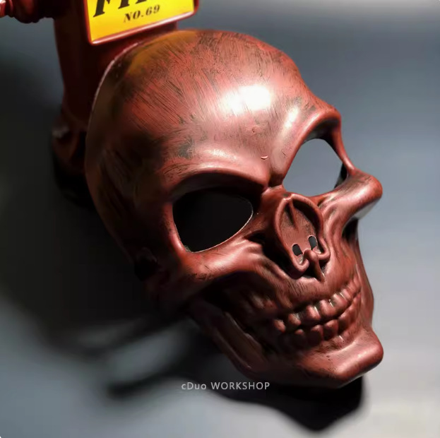 Máscara de calavera de cabeza de fantasma blanca transfronteriza Máscara de oro y plata de terror