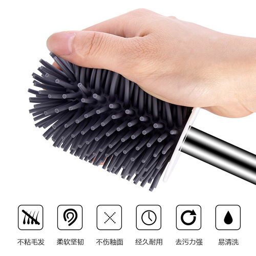 Toilet Brush Toilet Brush with Base Toilet Cleaning Brush Set Bathroom No Dead Angle Soft Hair Long Handle Toilet Brush