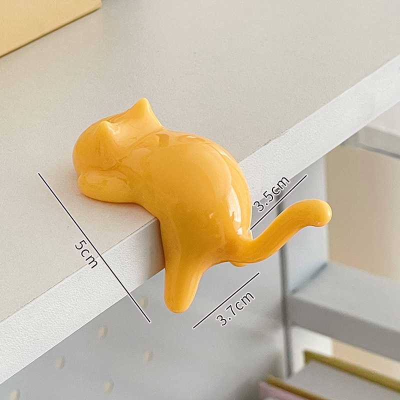 可爱猫咪桌边挂钩家用玄关洗漱台无痕免打孔粘钩强力承重免钉钩子|undefined