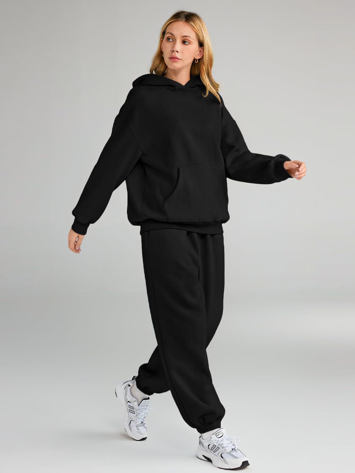 ActiveGo European And American Autumn Winter Women's Two-Piece Hoodie Loose Casual Long Pants Sportswear Set In Stock_desvips.com
