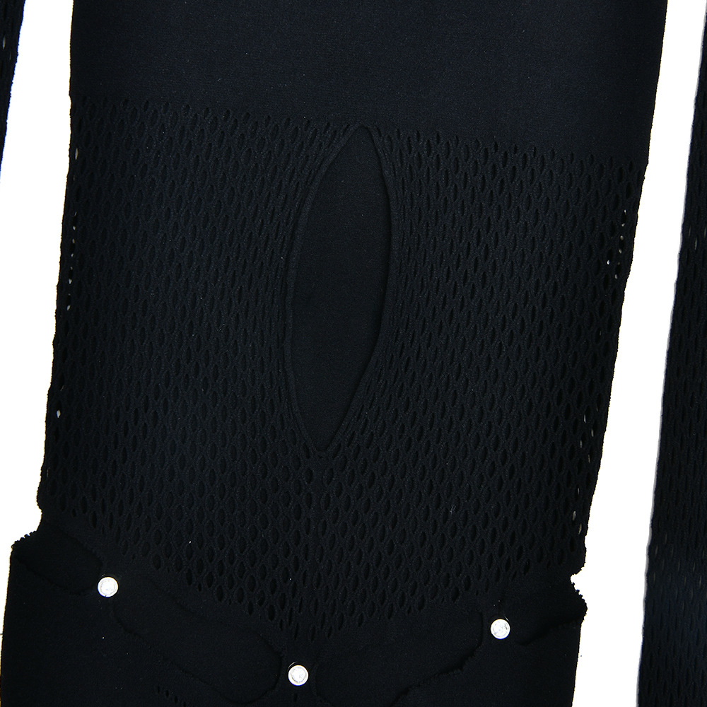 Sexy Women Tights Slim Hollow Out Cutout off Shoulder Long Sleeve Jumpsuit