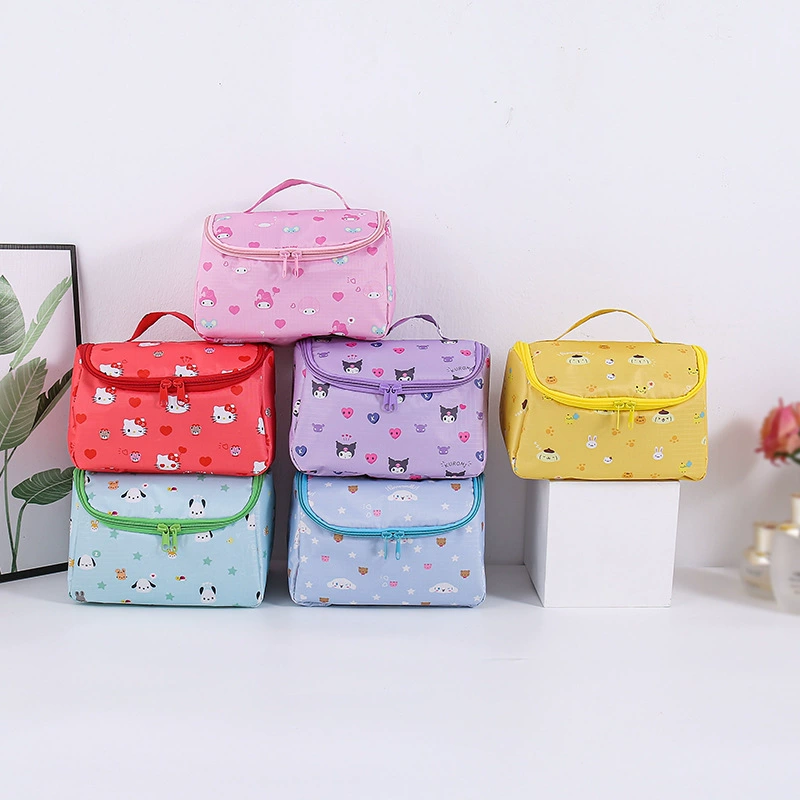 Cartoon Handheld Organizer Bag for Travel with Zipper in Various Cute Colors and Patterns