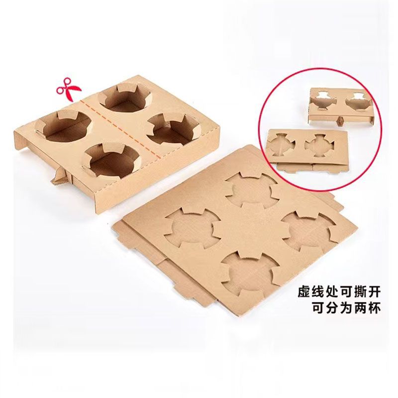 Engrosamiento de tres capas plegable desechable corrugado portavasos café leche té bebida para llevar Universal solo doble cuatro portavasos orden