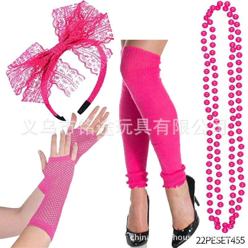 1980 s 80s traje collar pulsera falda de gasa guantes brazalete 80s Flapper girl dress