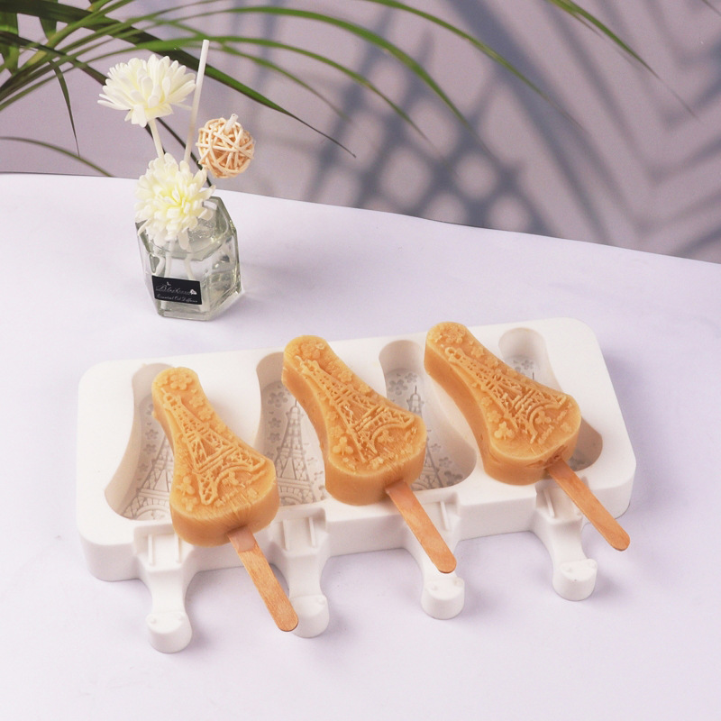 Nuevo molde de paleta diy4 incluso pagoda molde de helado hecho en casa queso palo helado paleta molde de silicona