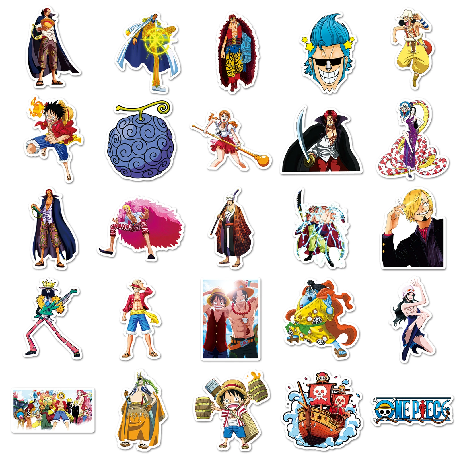 50 pieces of One Piece graffiti sticker cross -border cartoon cartoon anime One Piece decorative luggage computer DIY stickers
