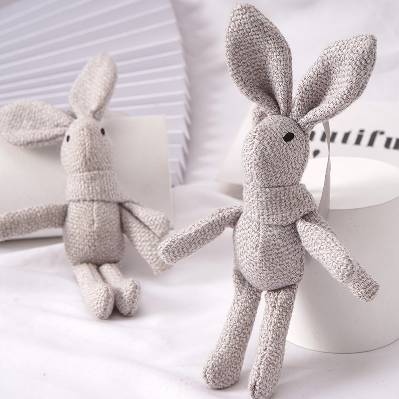 Linen Rabbit Plush Toy Wedding Toss Doll Wishing Rabbit Pendant Doll Wedding Toss Set Linen Rabbit Plush Toy Wedding Toss Doll Wishing Rabbit Pendant Doll Wedding Toss Set
