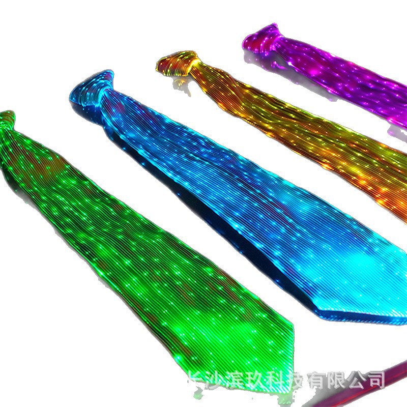 Amazonas de moda LED luminoso fibra óptica corbata atmósfera corbata Bungee noche bar luminoso corbata atmósfera danza