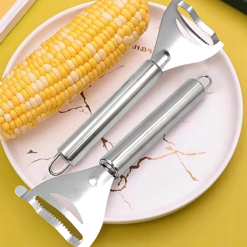 トウモロコシの皮むき器、トウモロコシ粒分離器、トウモロコシの皮むきナイフ、キッチンガジェット、ステンレス製トウモロコシの皮むき器|undefined