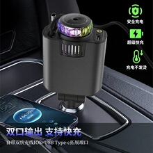 车载充电器伸缩线双口快充星空顶香薰款PD闪充适用苹果华为手机