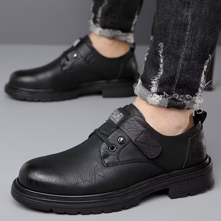 Zapatos casuales de estilo británico de moda para hombres, zapatos de cuero de moda, zapatos casuales de negocios, grandes zapatos casuales, zapatos bajos, zapatos de hombre