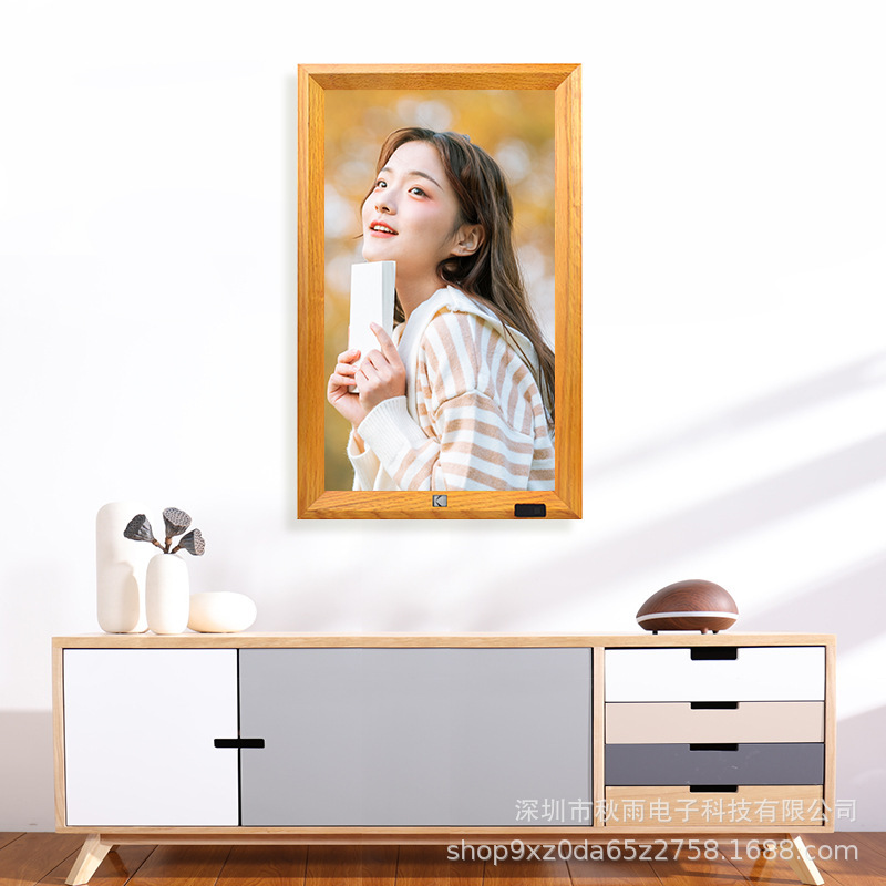 ​ Cross-Border Exclusive Model 238V Solid Wood Digital Photo Frame 23inch Ultra-Large Screen Smart Cloud Digital Photo Frame