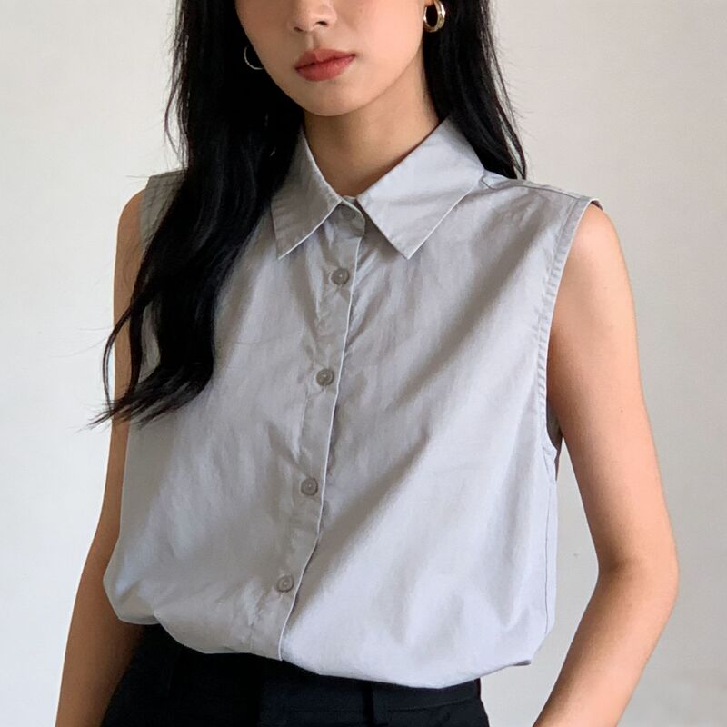 T67 High-Quality All-Cotton Sleeveless Simple and Exquisite Shirt, Layering Shirt for Women, White Vest, Elegant Inner Wear for Women