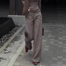 宽松bf慵懒感显瘦百搭阔腿裤秋冬新款休闲高腰气质复古直筒拖地裤