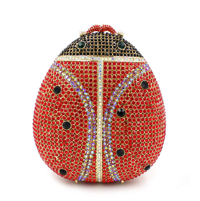 Nuevo escarabajo transfronterizo bolsas de cena de diamantes animales bolsas tridimensionales de banquete europeo y americano bolsas de mano de diamantes clutch new