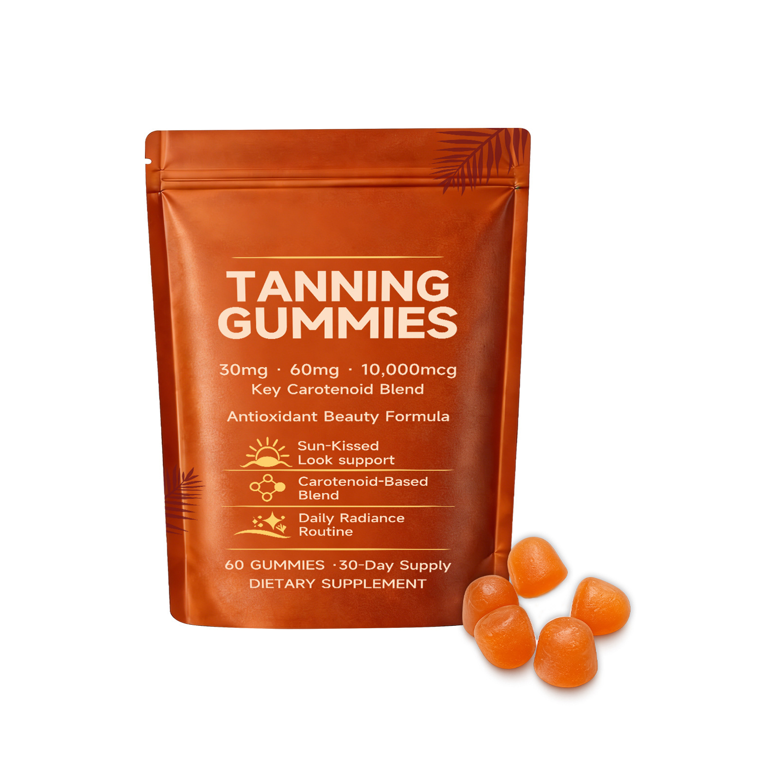 Gomitas Bronceadoras 60 Cápsulas para Bronceado Natural para Adultos