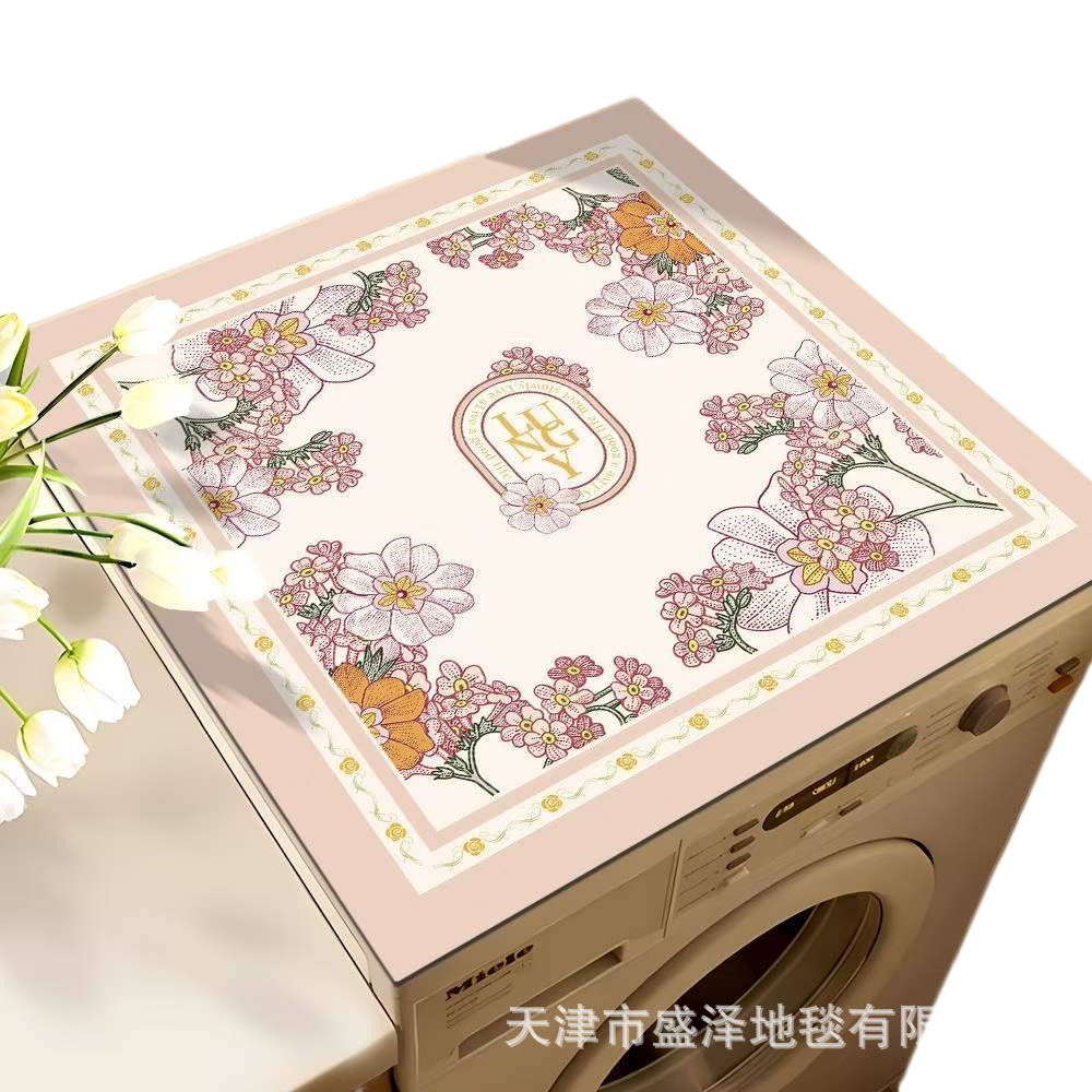 跨境滚筒洗衣机防尘盖家用冰箱花卉硅藻泥防滑吸水速干耐脏可擦洗