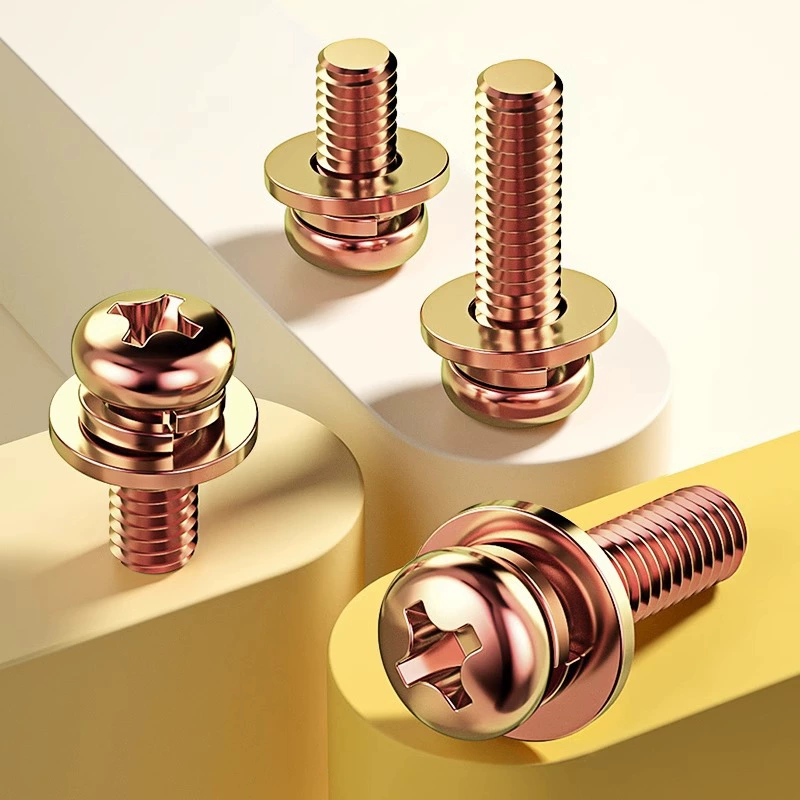 Окрашенный цинковый крест круглая головка три комбинации винт диск с плоской прокладкой Винт с прокладкой болт M3M4M5M6M8